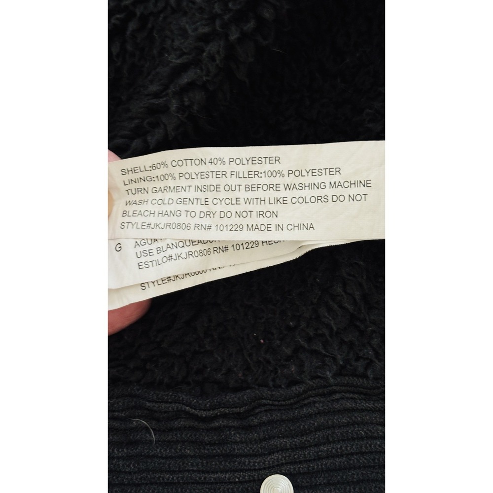 Ashley By 26 International Black Corduroy Jacket with Black Sherpa Collar Large - Picture 14 of 16